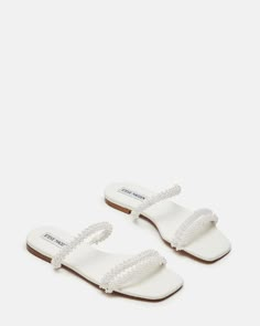 TAHITI Ivory Strappy Sandal | Women's Sandals – Steve Madden Bride Shoes For Outdoor Wedding, Wedding Reception Outfit Ideas, Reception Outfit Ideas, White Sandals Wedding, Wedding Event Outfits, Sisterhood Round, Grad Shoes, Bride Sandals, Wedding Ootd