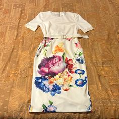 Women’s Ted Baker Aldora Floral Dress Pencil, Belted. Size Is 8, Color Is Multicolored. Like New, Barely Worn. Please Note That Size 3 In Ted Baker Is Equivalent To A Us Size 8. Ted Baker Dresses, Ted Baker Dress, Dresses Women, Size 8 Dress, Ted Baker, Floral Dress, Like New, Pencil, Womens Dresses