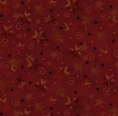 a red background with stars and swirls