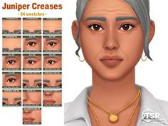 an animation image of a woman's face with different types of eyes and hair