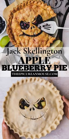 jack skellingington's apple blueberry pie is the perfect halloween treat for everyone