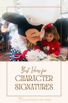 Disneyland Autograph Ideas, Disney Signature Ideas, Ideas For Characters, Disney Autograph Ideas, Character Signatures, Animal Kingdom Rides, Epcot Rides, Disney Signatures, Disney Characters Signatures