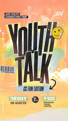 an advertisement for the youth talk event