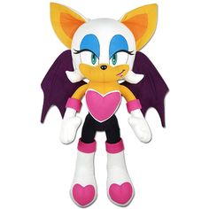 sonic the hedge plush toy with heart shaped eyes