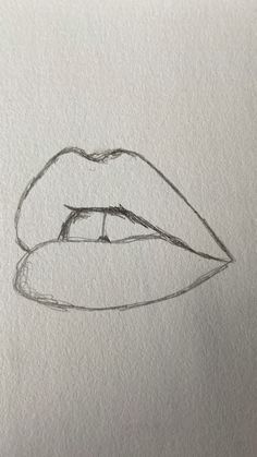 a pencil drawing of a woman's lips