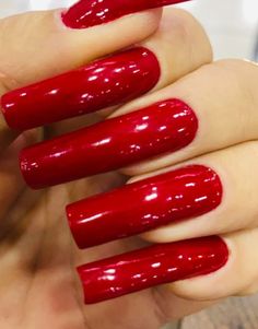 Recipes Cookies, Baking Recipes Cookies, Nails Only, Glam Nails, Womens Nails, Square Acrylic Nails, Long Red, Square Nails