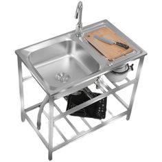 stainless steel  kitchen sink with faucet Catering Outfit, Corner Kitchen Sink, Large Kitchen Sinks, Outdoor Kitchen Sink, Basement Redo, Draining Board, Commercial Sink