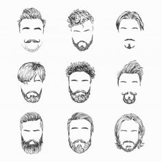 a bunch of different types of beards