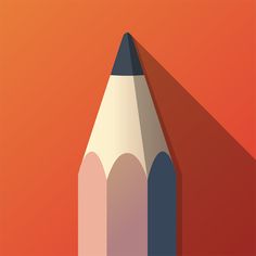 a close up of a pencil with an orange background