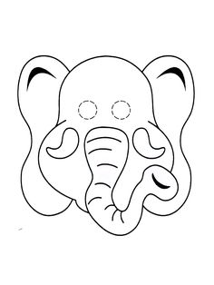 an elephant's face is drawn in black and white