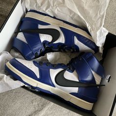 Gorgeous Shoes- Never Worn Because They Don’t Fit! Deep Royal Blue, Good Shoes, Nike Dunk High, Gorgeous Shoes, Nike Fashion, Shoes Nike, Nike Dunk, Saucony Sneaker, Nike Dunks