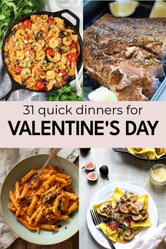 valentine's day dinner ideas with text overlay