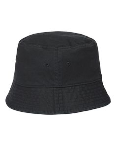 Sustainable Bucket Hat - BLACK - ONE SIZE | Atlantis Headwear Sustainable Bucket Hat in Black | Cotton Basic Black Cotton Hat, Adjustable Black Bucket Hat, Adjustable Black Bucket Cap, Black Cotton Bucket Hat With Curved Brim, Black Cotton Wide Brim Hat, Black Wide Brim Cotton Hat, Black Adjustable Bucket Hat With Short Brim, Adjustable Black Bucket Hat With Short Brim, Black Adjustable Short Brim Bucket Hat