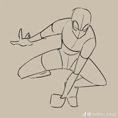 a drawing of a spider man in mid air