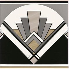 an art deco design with black, grey and white colors