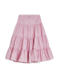 Versace Kids Barocco-print Tiered Skirt - Farfetch Long Pink Skirt, Girls Long Skirts, Kids Skirt, Versace Kids, Fresh Fashion, Normal Clothes, Skirts For Kids, Skirt Long, Wardrobe Ideas