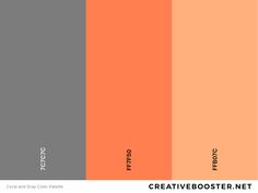 an orange and grey color scheme with the words creative