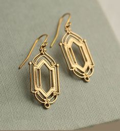 Gold Art Deco Earrings, 1920s Earrings, Geometric Chandelier Earrings, Every Day Brass Vintage Earrings, Gold Drop Earrings, GOLDEN GATE - Etsy 1920s Earrings, Gold Art Deco Earrings, Deco Earrings, Geometric Chandelier, Gold Art Deco, Earrings Geometric, Jewelry Lookbook, Art Deco Earrings, Goth Outfits