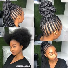 Ponytail In Braids, Feed In Braids Natural Hair, Small Feed In Braids Ponytail, Cornrows For Natural Hair, Hairstyles For African American Women, Natural Hair Protective Styles, Small Feed In Braids, Hair Protective Styles, Feed In Braids Ponytail