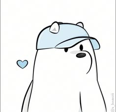 a cartoon polar bear wearing a baseball cap