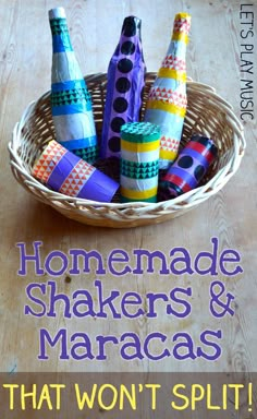 homemade shakers and marcass in a basket with text overlay that says, what won't split?