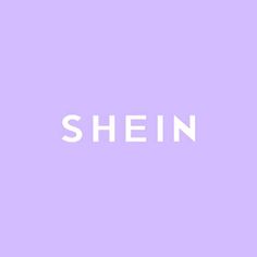 the word shein written in white on a purple background