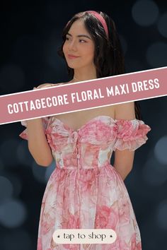 COTTAGECORE FLORAL MAXI DRESS Pink Outfit, Floral Maxi