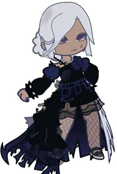 an anime character with white hair and black clothes