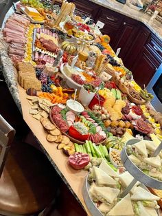 a long table filled with lots of food