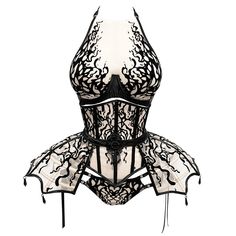 CUSTOM RANGE BUNDLES Vampire Couture, The Poison, Classic Lingerie, Halter Bra, Lace Decor, Corpse Bride, Beaded Lace, Bra Lingerie, Skin Tone