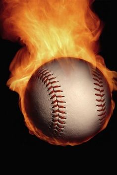 a book cover with a baseball on fire