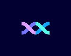 the letter x is made up of blue and pink wavy lines on a dark background