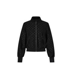 LOUIS VUITTON® - Embossed Monogram Zip-up Jacket - Noir Blanc Louis Vuitton Clothes, Louis Vuitton Jacket, Estilo Madison Beer, Fotografi Digital, High Fashion Women, Louis Vuitton Official, Clothing Essentials, Fashion Books, Sporty Style