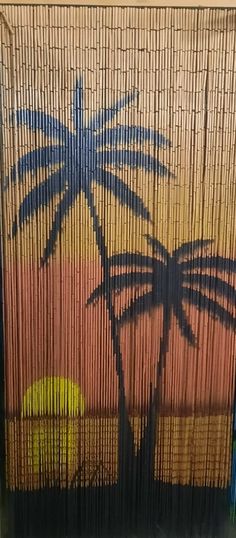 an image of a palm tree painted on the side of a building