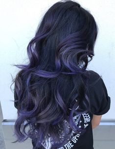 Dark Brown Hair Balayage, Purple Balayage, Balayage Ideas, Dark Purple Hair, Black Hair Balayage, Vibrant Hair, Purple Highlights, Black Hair With Highlights, Brown Hair Balayage