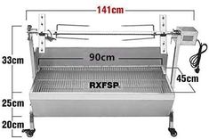 an image of a grill with measurements for it