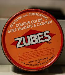 a can of zubes sitting on top of a counter