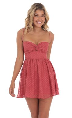 Dotted Front Twist A-line Dress in Berry | LUCY IN THE SKY Cute Formal Dresses, Lucy In The Sky, Winter Formal, Glam Dresses, Dance Dresses, Mesh Fabric, Hand Washing, Sundress, A Line Dress