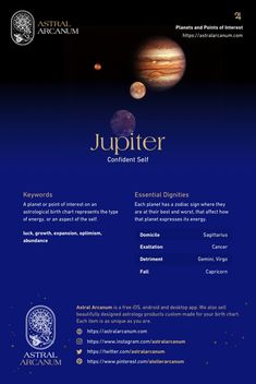 an image of the planets and their names on a blue background with text that reads, jupiter