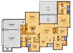 the floor plan for a house with multiple levels