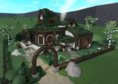 Bloxburg City Apartment Layout, Cozy Mansion, Simple House Exterior, Cottage Mansion, Blox Burg, Green Village, Bloxburg Builds