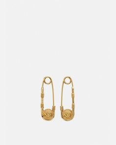 Versace Safety Pin, Pin Earrings, Safety Pin Earrings, Versace Jewelry, Versace Gold, Appointment Book, Fashion Jewelry Earrings, Wardrobe Style, Versace Men