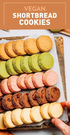 an assortment of different types of pastries on a tray