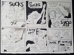 a comic strip with some writing on it