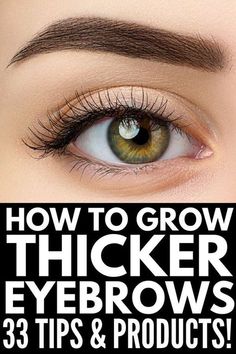 How to Grow Eyebrows Fast | 8 natural tips and 20 products to teach you how to grow your brows (and eyelashes) back faster, thicker, and fuller. While these natural DIY hair growth remedies and serums won’t work overnight (or in a day), you’ll probably start seeing results in a week! #eyebrows #brows #hairgrowth #makeup #makeuptips #makeuphacks Grow Eyebrows Faster, Hair Growth Remedies, Grow Eyebrows, Eyeshadow Basics, Diy Hair Growth, Fast 8, Contour Makeup Tutorial