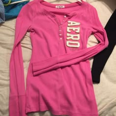 Aeropostale Long Sleeve Shirts, Bebe Shirt 2000s, Pink Long Sleeve Shirt Outfit, 2000s Long Sleeve Shirt, 2000s Shirts, Cute Pink Shirt, Pink Shirt Outfit, Long Sleeve Pink Shirt, Bebe Shirt