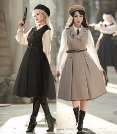 Detective Outfit, Belle Silhouette, Skirt Blouse, Jumper Skirt, Skirt And Blouse, Lolita Dress, Lolita Fashion, Pretty Dresses