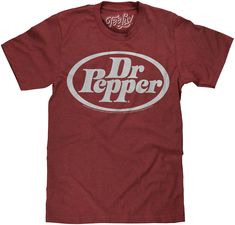 PRICES MAY VARY. 52% Cotton, 48% Polyester Made in USA and Imported Pull On closure Machine Wash YOUR NEW FAVORITE DR PEPPER T-SHIRT: Enjoy the nostalgia of the Dr Pepper oval logo - printed on the softest brick heather tee we could find. EASY CARE TEES: This Dr Pepper design is licensed and screen-printed on a soft, high-quality poly-cotton t-shirt that goes from the washing machine to the dryer without losing shape, shrinking or fading. NO FUSS SIZING: Tee Luv's soda shirts feature a super com Dr Pepper Logo, Dr Pepper Soda, Soda Logo, Oval Logo, Mens Fade, Casual Night Out, Retro Tee, Logo Shirt, Dr Pepper