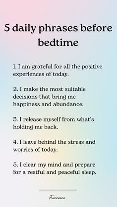 It is recommended to do manifestation practices in the evening, before bedtime. They will stick in your mind and gradually imprint themselves into the subconscious. #affirmations #manifestation #manifest #gratitude #gratefulheart #happiness #innerpeace #innerwork #decisions #personaldevelopment #growthmindset #bettersleep #betterself #selfempowerment #selfcaretips #selfimprovementtips #selfimprovementgoals #betterlife #stress #worry #peacefullife #mentalhealth #mindfulness Before Bed Manifestation, Positive Evening Affirmations, Bedtime Affirmations Manifestation, Bedtime Gratitude Affirmations, Bedtime Manifestation, Before Bed Affirmations, Evening Manifestation, Evening Mantra, Subconscious Affirmations