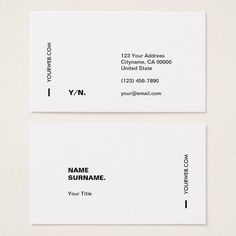 two white business cards with black letters on them